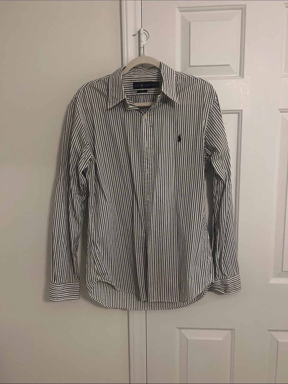 Ralph Lauren Black & White Vertical Stripe Dress Shirt